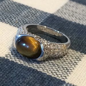 Tigers eye ring - aprox size 5.5